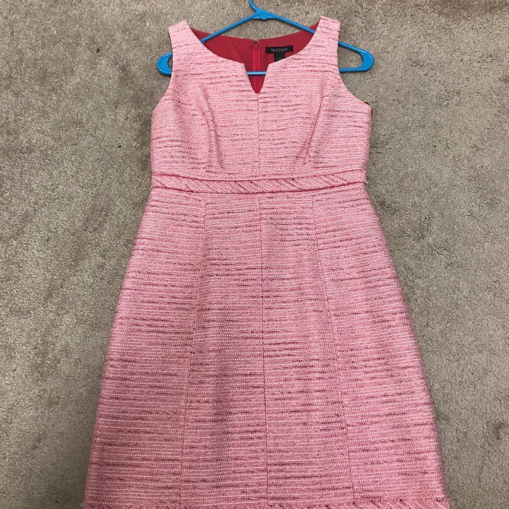 WHBM Short Sleeve Pink Tweed Shift Dress